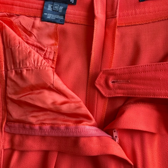 Vintage Escada Margaretha Ley Red Wool High Waist Designer Pants EU 42 - Picture 13 of 13